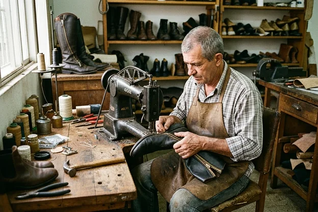 Serviço conserto de zíper de botas de O Polo Sapateiro Barretos em Barretos